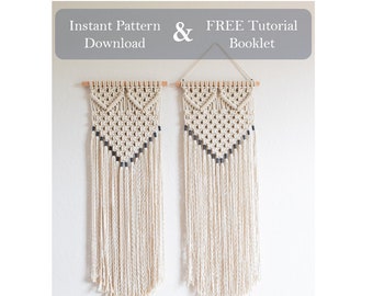 DIY Macrame Pattern, Macrame Tutorial, Wall Tapestry Pattern, Instant Download, Macrame Patterns, Modern Macrame Pattern, DIY Tapestry