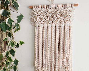 Wzór na wiszącą na ścianie makramę DIY, gobelin ścienny DIY do pobrania, wzór na tkanie i makramę, natychmiastowe pobranie