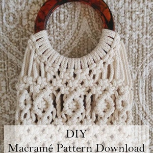 DIY Macrame Market Bag Pattern with Instructional Pictures, Macrame Tutorial, Macrame Purse, How to Macrame Pattern and Tutorial