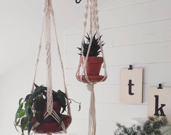 DIY Macrame Plant Hanger Patterns, Enchanting Duo Plant Hangers Patterns, Plant Hanger Tutorial, Instant Download