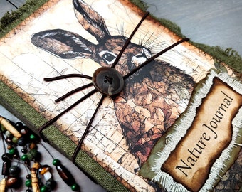 Grungy Nature Junk Journal Rabbit Bunny Undecorated