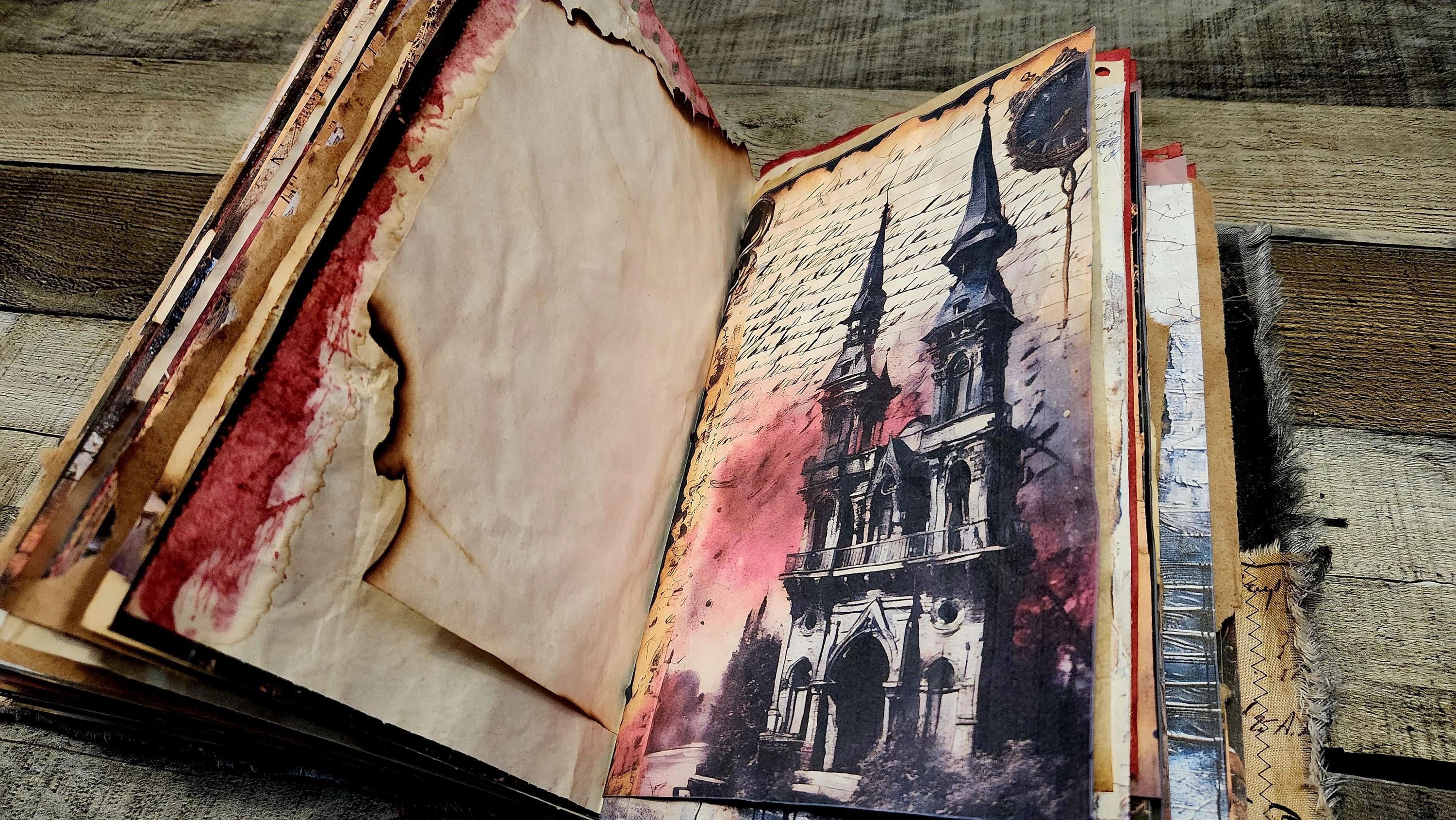 Gothic Grungy Junk Journals Black Red Chunky Grunge - Etsy