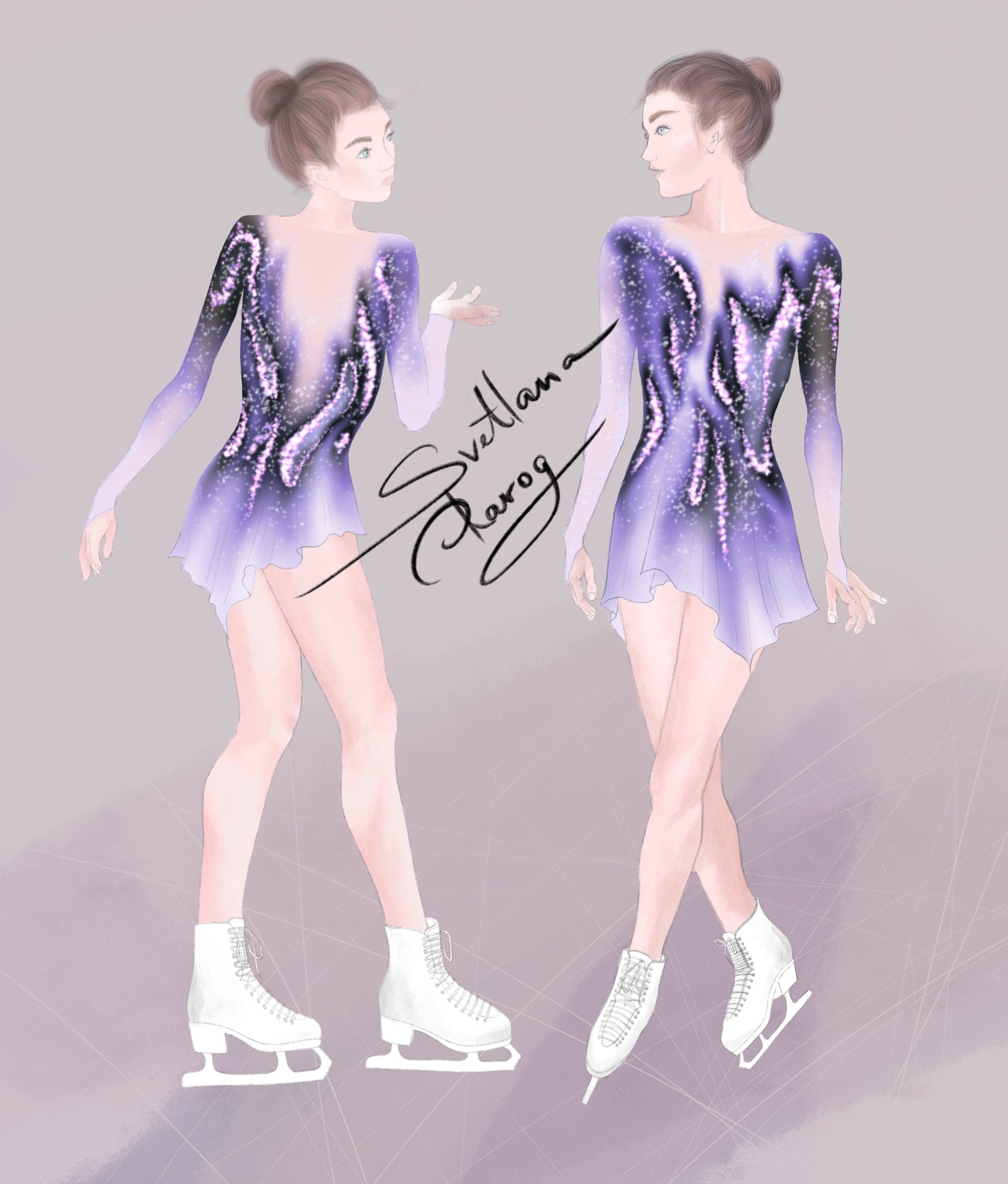 Figure Skating Dress Sketch of a custom dress | Etsy
