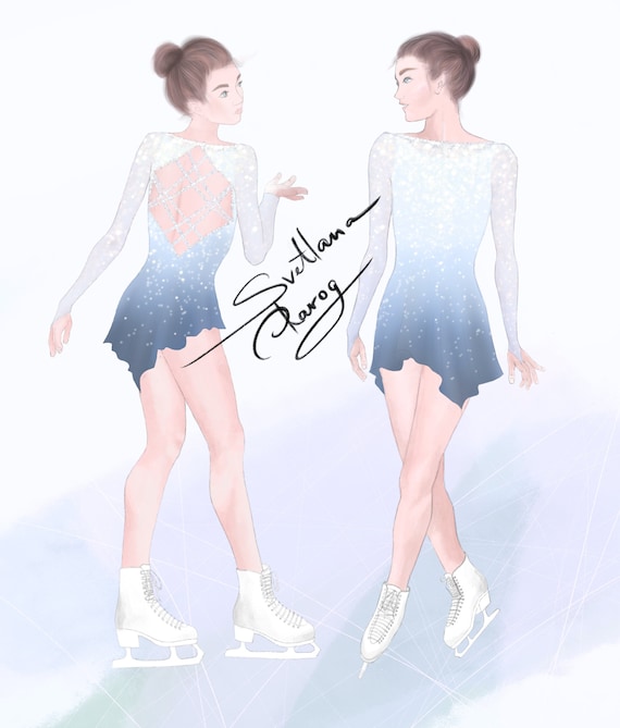 Figure Skating Dress Sketch of a custom dress Etsy