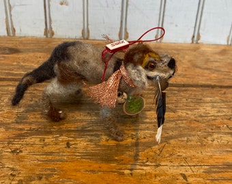 Felted dog ornament