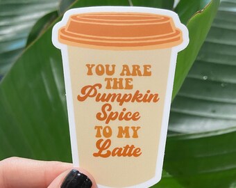 Pumpkin Spice Latte Sticker, Retro, 2.2x3in, Waterproof Vinyl Sticker for Laptops, Phones, Water Bottles, Planners, Bullet Journals