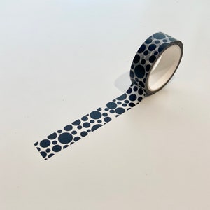 Black and White Dots Washi Tape, Decorative Paper Tape for Bullet Journals, Scrapbooking