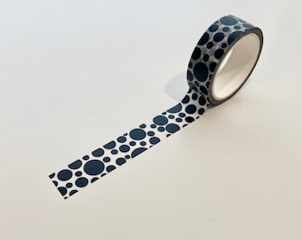 Black and White Dots Washi Tape, Decorative Paper Tape for Bullet Journals, Scrapbooking