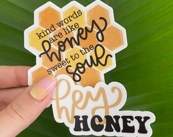 Honey Sticker Bundle (2 Stickers), Waterproof Vinyl Stickers for Laptops, Phones, Water Bottles, Bullet Journals