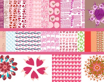 Printable Art Digital Download Valentine's Day Decor DIY papers Digital Scrapbook Paper