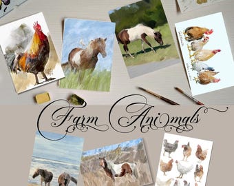 ACEO Mini Art Prints • Farm Animals, Flowers, Abstracts (2.5x3.5)