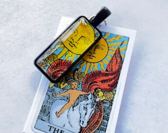 Tarot Card Jewelry, The Sun Pendant, Girlfriend Gift