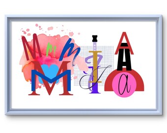 Personalized Name Art Print: Whimsical Alphabet Nursery Decor