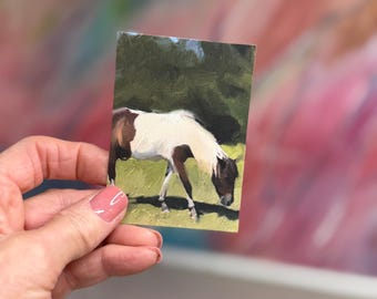 ACEO Card,2.5 x3.5 inches, Assategue Pony