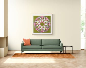 Limited Edition Art on Wood , Art Nouveau Style, Mandala Design,