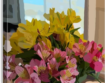 Alstroemeria On My Kitchen Table