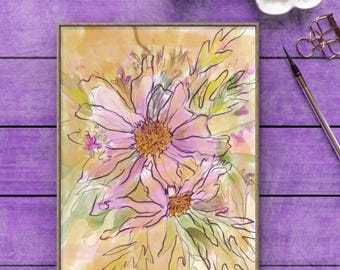 Cone Flower Garden Sketch