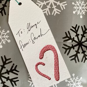 SVG Gift tags for your cricut cutter, snowflake, ornament, candy canes and holly cut outs on traditional gift tag shape image 6