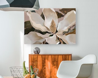 Magnolia Bloom Art Print, Floral Wall Decor, Botanical Art (Poster / Photo Paper)