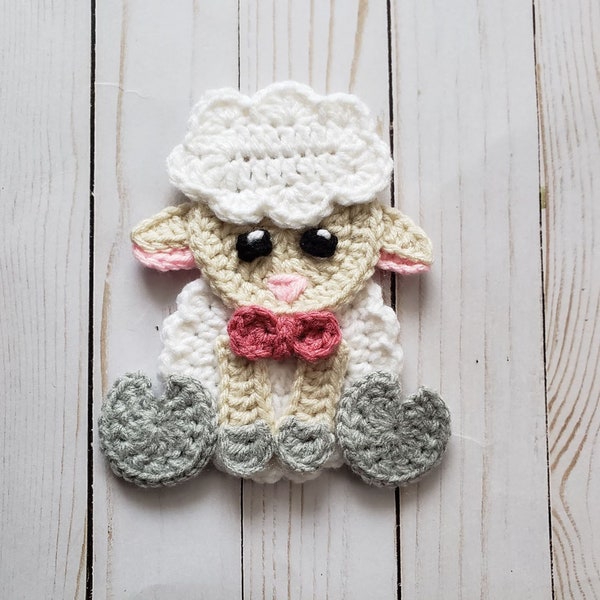 Peep the Sheep Applique Single - Crochet Pattern - Digital Download