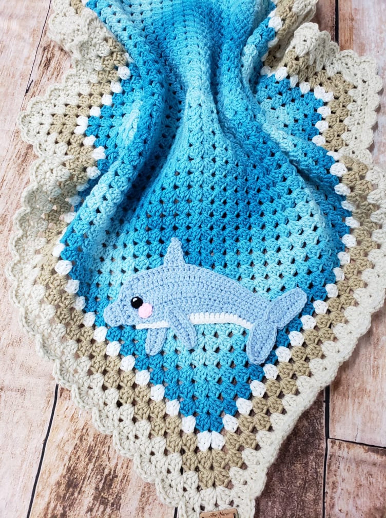 Handmade Dolphin Baby Blanket Crochet Baby Blanket Dolphin Etsy