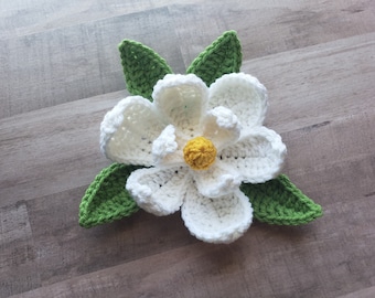 Magnolia Applikation Enkel - Virkmönster - Digital Nedladdning