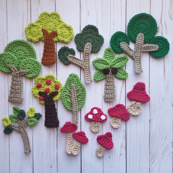 Natures Roots Applique Pack - Crochet Pattern - Digital Download