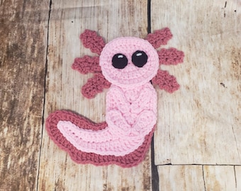 Axolotl Applique - Endast virkat mönster - Axolotl - Salamander - Virkat applikationsmönster