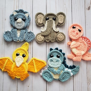 Jurassic Classic Applique Pack Crochet Pattern Digital Download image 1