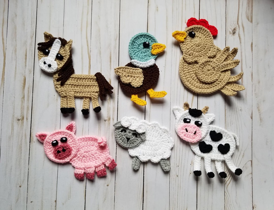 Barn Yard Pals Applique Pack Crochet Pattern Digital Download