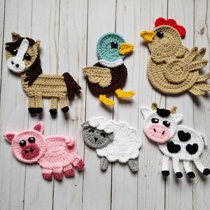 Barn Yard Pals Applique Pack - Crochet Pattern - Digital Download