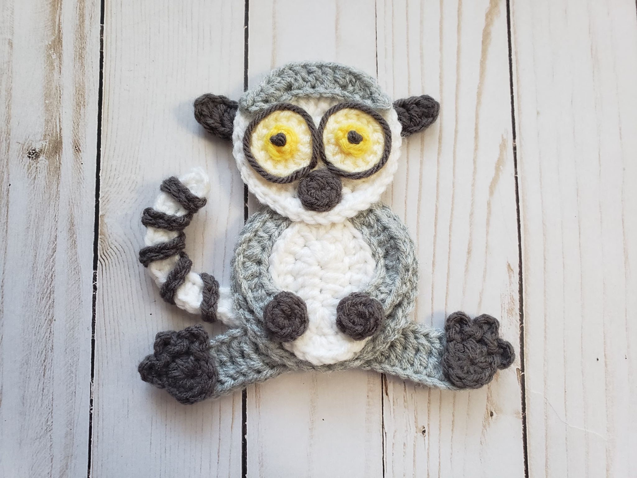 モンチッチ ライム LAIMO アニマルドレス S mcc Lemmy the Lemur Applique Single - Crochet Pattern - Digital