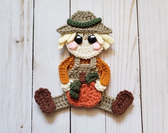 Scarecrow Applique- Crochet Pattern Only- Farm Scarecrow- Fall- Cute Scarecrow- Crochet Applique Pattern