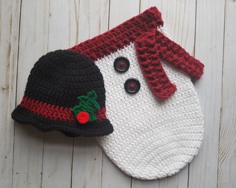 Snowman Sleep Sack- Cocoon- Crochet Pattern Only- Snowman Photo Prop Pattern- Snowman Swaddle Sack Pattern- Snowman Costume Pattern