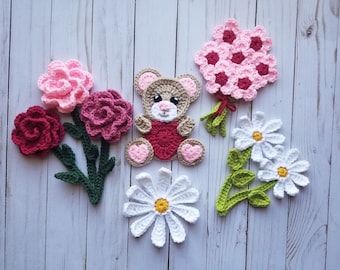 My Sweet Valentine Applique Pack - Crochet Pattern - Digital Download