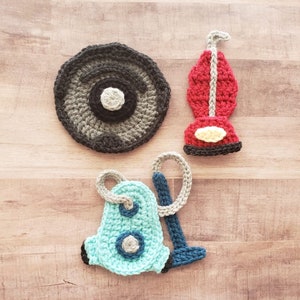 Vacuum Cleaners Applique Pack- Robot Vacuum- Upright Vacuum- Canister Vacuum- Crochet Applique Pattern