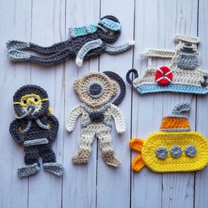 Nautical Voyage Applique Pack- Crochet Pattern - Digital Download