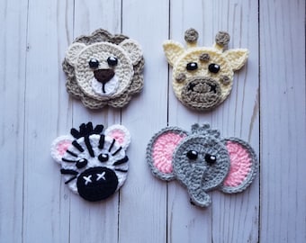 Animals of Africa Applique Pack- Crochet Pattern - Digital Download