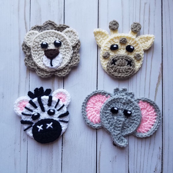 Animals of Africa Applique Pack- Crochet Pattern - Digital Download