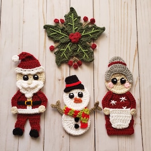 Merry Little Christmas Vol 2 Applique Pack- Crochet Pattern Only- Holly- Santa- Mrs. Claus- Snowman- Crochet Applique Pattern
