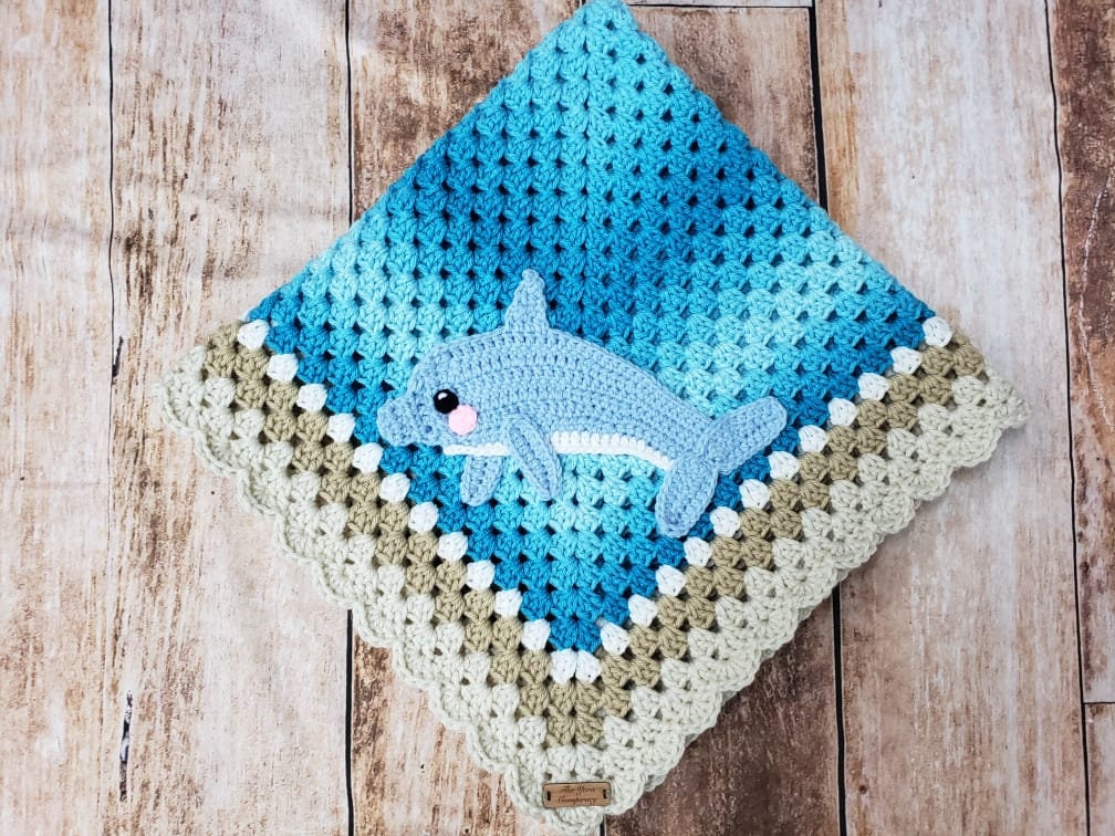 Handmade Dolphin Baby Blanket Crochet Baby Blanket Dolphin Etsy