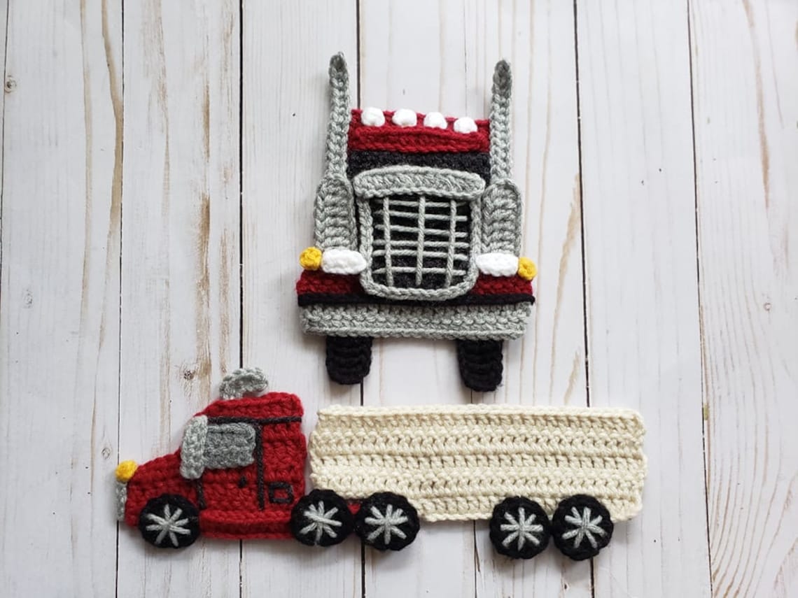 Semi Trucks Applique Pack Crochet Pattern Only Semi Trucks Etsy Canada