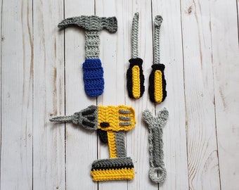 Tool Time Applique Pack - Crochet Pattern - Digital Download