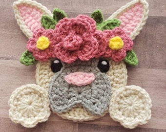 Alora the Bunny Applique- Bunny Applique- Baby Bunny- Boho Bunny- Crochet Applique Pattern