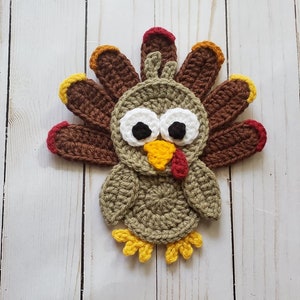 Turkey Applique Single - Crochet Pattern - Digital Download