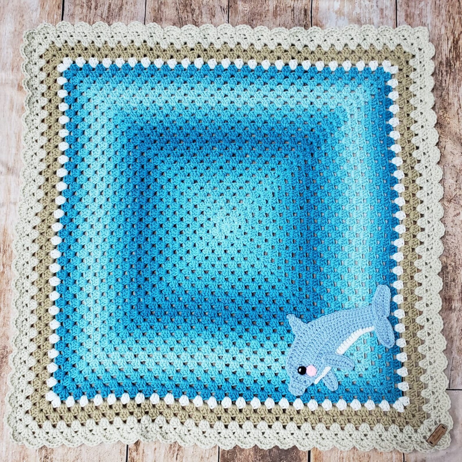 Handmade Dolphin Baby Blanket Crochet Baby Blanket Dolphin Etsy