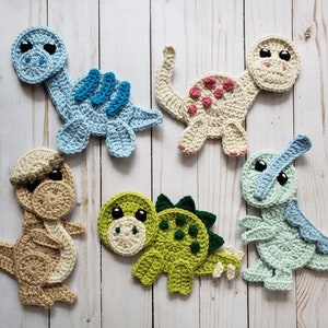 Jurassic Classic Vol. 2 Applique Pack- Crochet Pattern Only- Dinosaurs- Baby Dinos- Baby Dinosaurs- Stegosaurus- Crochet Applique Pattern