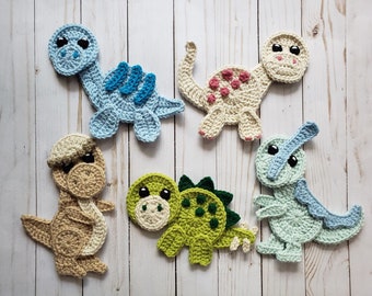 Jurassic Classic Vol. 2 Applique Pack- Crochet Pattern Only- Dinosaurs- Baby Dinos- Baby Dinosaurs- Stegosaurus- Crochet Applique Pattern