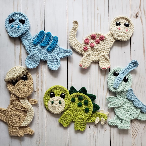 Jurassic Classic Vol. 2 Applique Pack- Crochet Pattern Only- Dinosaurs- Baby Dinos- Baby Dinosaurs- Stegosaurus- Crochet Applique Pattern