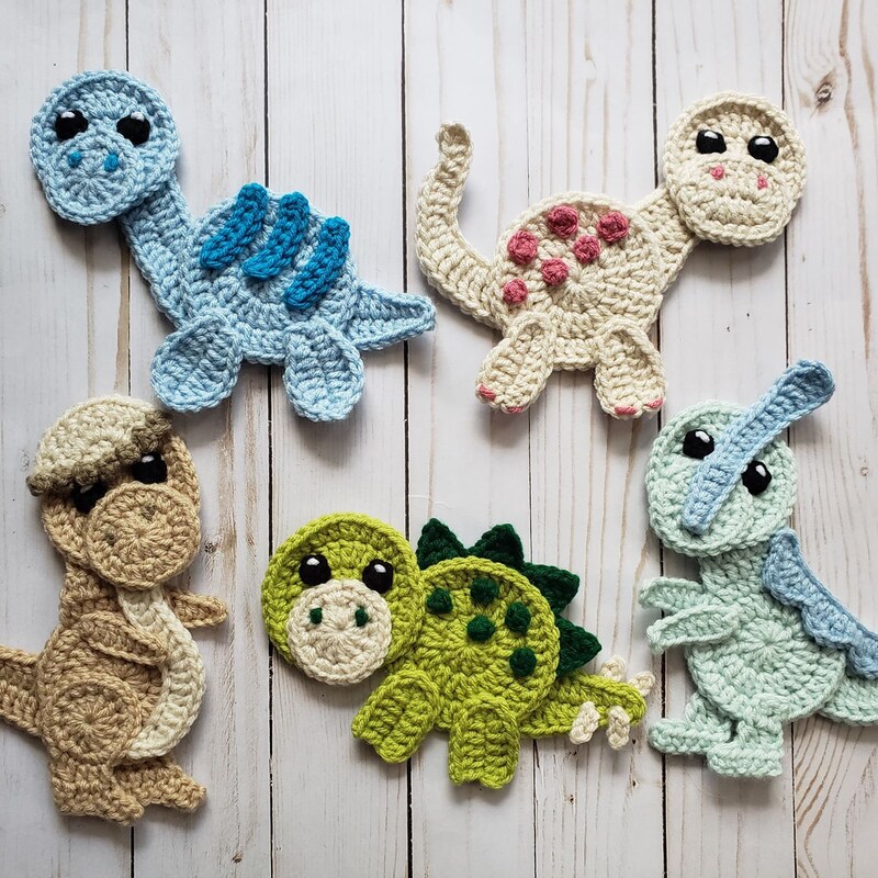 Crochet Dinosaurs Applique Etsy crochet-dinosaurs-applique-etsy